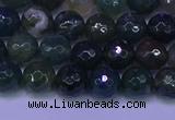 CAG9362 15.5 inches 8mm faceted round moss agate beads wholesale