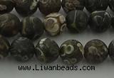 CAG9382 15.5 inches 8mm round matte turritella agate beads