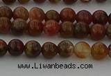 CAG9390 15.5 inches 4mm round red moss agate beads wholesale