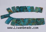 CAG9417 Top drilled 20*35mm - 20*45mm rectangle ocean agate beads