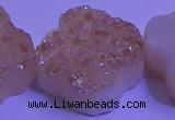 CAG9421 7.5 inches 16*16mm flower champagne plated druzy agate beads