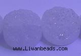 CAG9433 7.5 inches 20mm coin white plated druzy agate beads