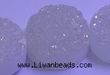 CAG9435 7.5 inches 30mm coin white plated druzy agate beads