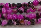 CAG9466 15.5 inches 6mm faceted round fire crackle agate beads