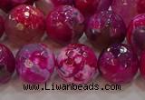 CAG9469 15.5 inches 12mm faceted round fire crackle agate beads