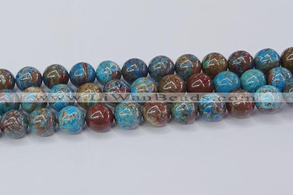 CAG9477 15.5 inches 16mm round blue crazy lace agate beads