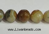 CAG948 16 inches 14mm faceted round madagascar agate gemstone beads