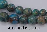 CAG9490 15.5 inches 6mm - 16mm round blue crazy lace agate beads