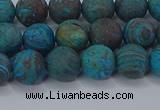 CAG9494 15.5 inches 8mm round matte blue crazy lace agate beads