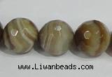 CAG950 16 inches 18mm faceted round madagascar agate gemstone beads