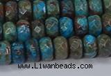 CAG9504 15.5 inches 5*8mm faceted rondelle blue crazy lace agate beads