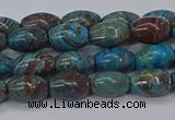 CAG9510 15.5 inches 5*8mm rice blue crazy lace agate beads