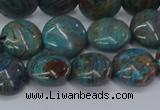 CAG9514 15.5 inches 12mm flat round blue crazy lace agate beads