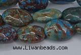 CAG9522 15.5 inches 13*18mm oval blue crazy lace agate beads