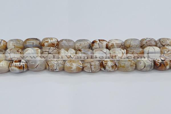 CAG9540 15.5 inches 13*18mm drum dragon veins agate beads