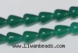 CAG956 15.5 inches 8*10mm teardrpop green agate gemstone beads