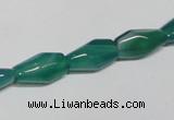 CAG958 15.5 inches 8*14mm faceted rice green agate gemstone beads