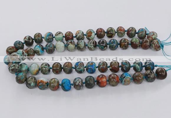 CAG9607 15.5 inches 12*16mm rondelle ocean agate gemstone beads