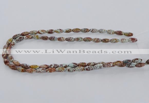 CAG9610 15.5 inches 6*12mm rice ocean agate gemstone beads