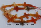 CAG9628 15.5 inches 32*48mm - 35*50mm cross dragon veins agate beads