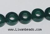 CAG964 15.5 inches 13mm donut green agate gemstone beads wholesale