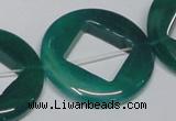 CAG966 15.5 inches 32mm donut green agate gemstone beads wholesale