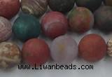 CAG9668 15.5 inches 10mm round matte ocean agate beads wholesale