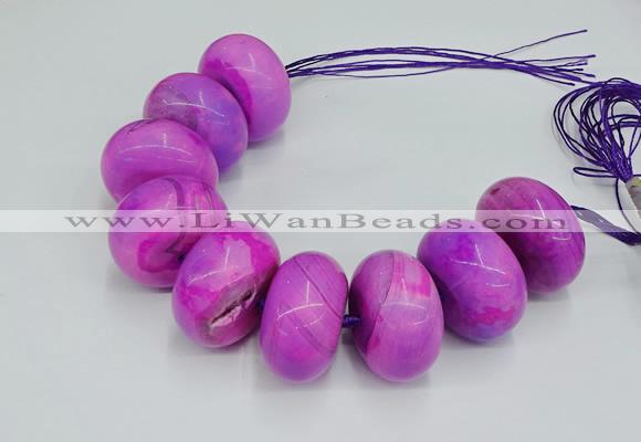 CAG9682 7.5 inches 20*35mm rondelle agate gemstone beads