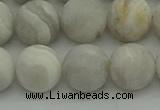 CAG9704 15.5 inches 12mm round matte grey agate beads wholesale