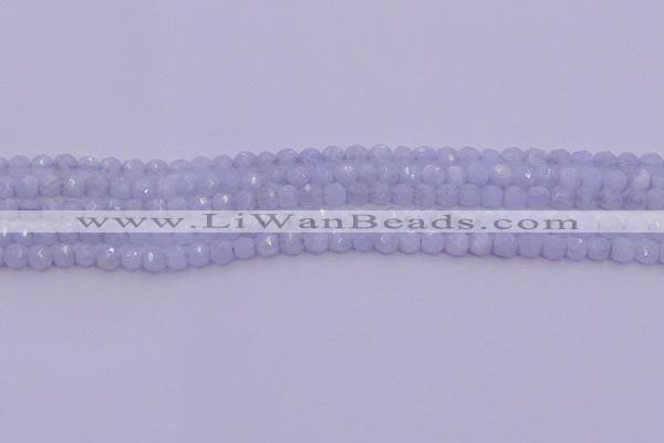 CAG9728 15.5 inches 4mm faceted round blue lace agate beads