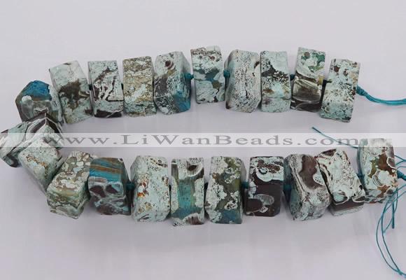 CAG9751 15.5 inches 15*28mm - 17*30mm cuboid ocean agate beads