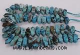 CAG9756 15.5 inches 9*25mm - 11*35mm sticks ocean agate beads