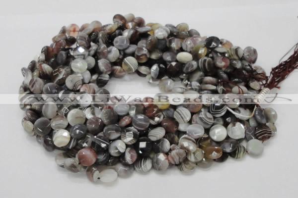 CAG977 15.5 inches 14mm faceted coin botswana agate beads wholesale