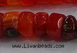 CAG9781 15.5 inches 8*16mm faceted rondelle agate gemstone beads