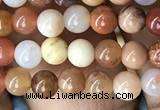 CAG9804 15.5 inches 4mm round wood agate beads wholesale