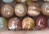 CAG9812 15.5 inches 8mm faceted round wood agate beads