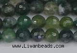 CAG9824 15.5 inches 6mm faceted round moss agate beads