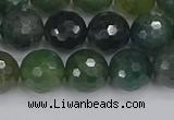 CAG9826 15.5 inches 10mm faceted round moss agate beads