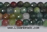 CAG9830 15.5 inches 4mm faceted round Indian agate beads