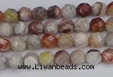 CAG9860 15.5 inches 4mm faceted round Mexican crazy lace agate beads