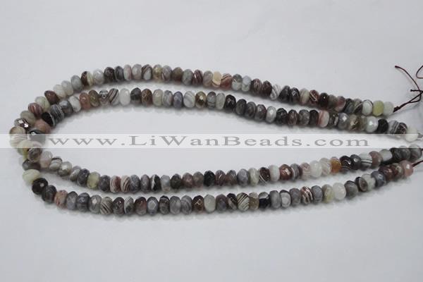 CAG988 15.5 inches 5*8mm faceted rondelle botswana agate beads