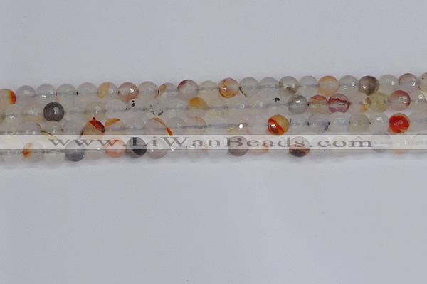 CAG9890 15.5 inches 6mm faceted round dendritic agate beads