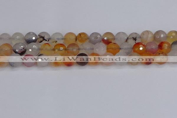 CAG9893 15.5 inches 12mm faceted round dendritic agate beads