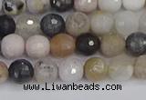 CAG9896 15.5 inches 4mm faceted round parrel dendrite agate beads