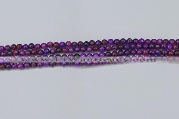 CAG9917 15.5 inches 4mm round purple crazy lace agate beads