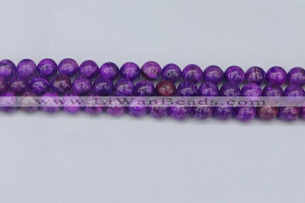 CAG9920 15.5 inches 10mm round purple crazy lace agate beads