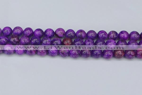 CAG9921 15.5 inches 12mm round purple crazy lace agate beads