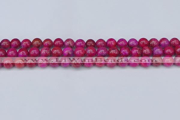 CAG9926 15.5 inches 8mm round fuchsia crazy lace agate beads