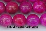 CAG9928 15.5 inches 12mm round fuchsia crazy lace agate beads