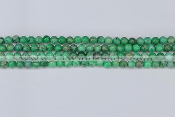 CAG9939 15.5 inches 6mm round green crazy lace agate beads